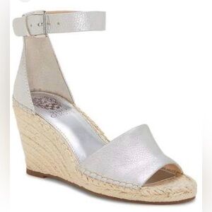 Vince Camuto Metallic Silver Espadrille Sandals